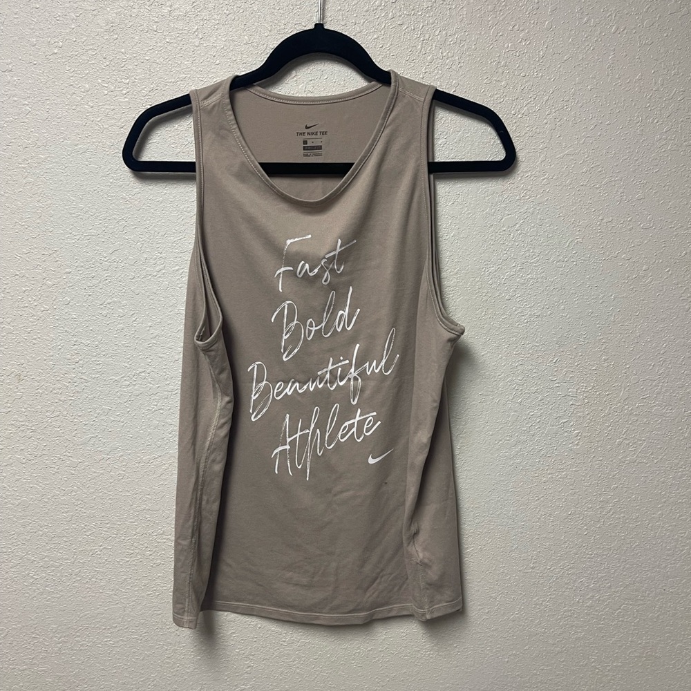 Nike Women's Beige Motivational Tank Top